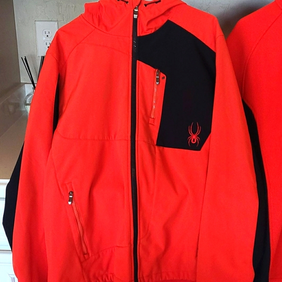 Spyder hooded shell with core half zip ski sweater - Picture 2 of 6